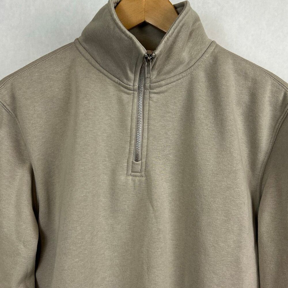 Pink Republic Mock Neck Quarter Zip Pullover Tan Womens Sz Medium Sweater Long S - Picture 2 of 7
